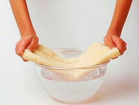 Tissue humidified in lukewarm water